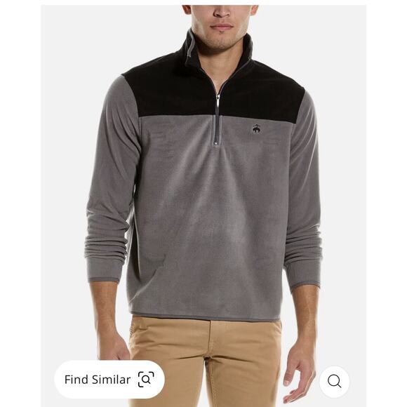 Brooks Brothers Polar Fleece Color‎ Blocked 1/2 Zip Medium Charcoal & Gray - Picture 1 of 7